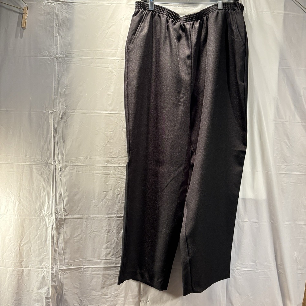 Blair Plus Size Women's Slacks Dress Pants Black Size 20PT Tummy Panel Wide Leg